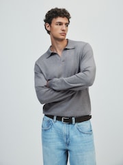 The Set 2 Pack Trophy Neck Knit Jumpers Black/Grey - Image 5 of 13