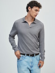 The Set 2 Pack Trophy Neck Knit Jumpers Black/Grey - Image 6 of 13