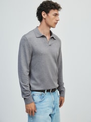 The Set 2 Pack Trophy Neck Knit Jumpers Black/Grey - Image 7 of 13