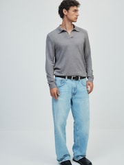 The Set 2 Pack Trophy Neck Knit Jumpers Black/Grey - Image 8 of 13
