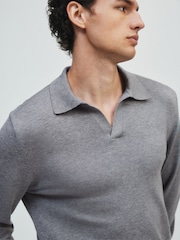 The Set 2 Pack Trophy Neck Knit Jumpers Black/Grey - Image 9 of 13