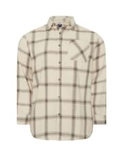 BadRhino Big & Tall Cream Checked Long Sleeve Shirt - Image 5 of 5