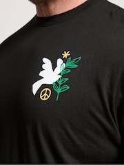 BadRhino Big & Tall Black Peace Dove T-Shirt - Image 4 of 4