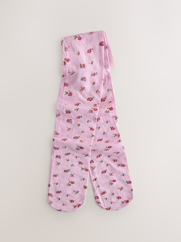 深紫色 - Lilac 40 Denier Flower Tights - 圖片 1/3