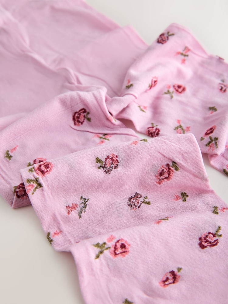 深紫色 - Lilac 40 Denier Flower Tights - 圖片 3/3