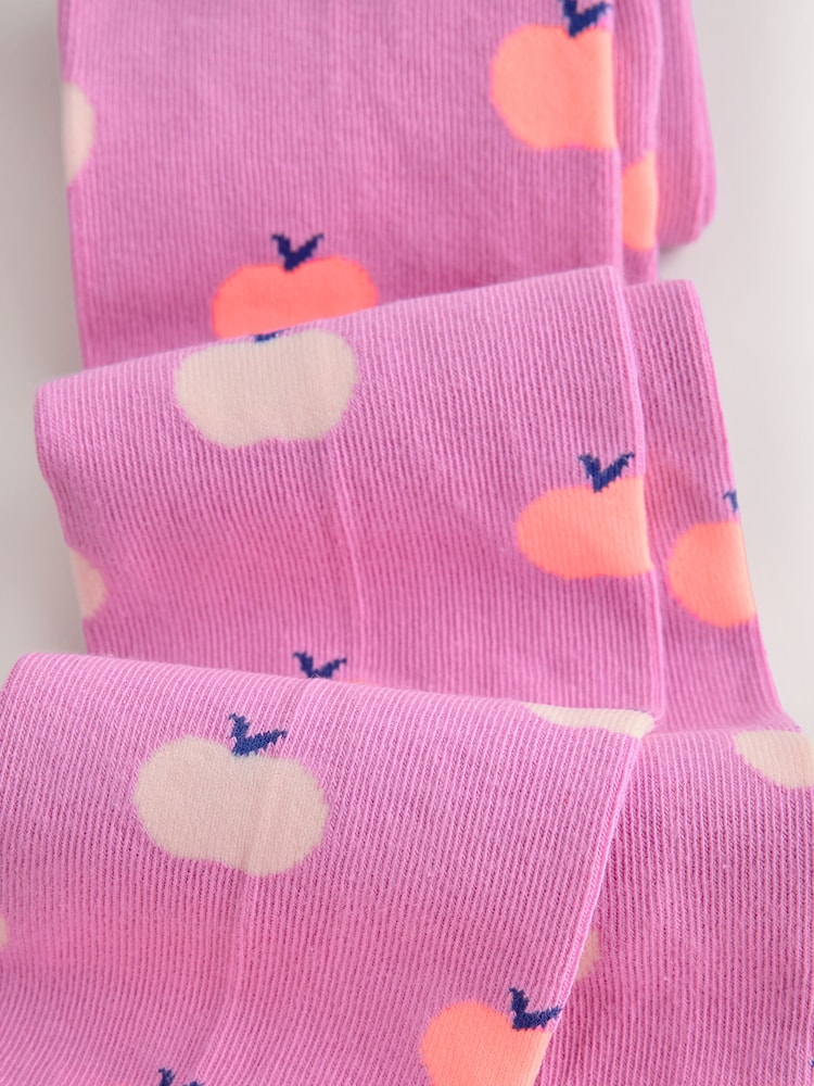 Lilla og rosa - Bomullsrike Apple strømpebukser - Bilde 2 av 3