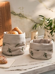Sophie Allport Set of 4 Natural Linen Bread Baskets - Image 1 of 3