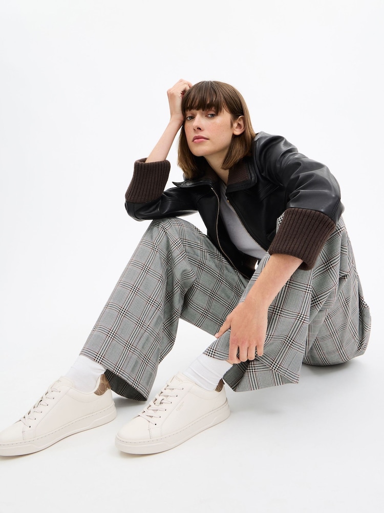 COACH White High Line Leather Sneakers - Image 1 of 7