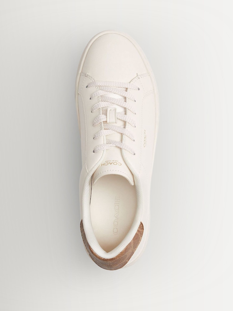COACH Brown/White High Line Leather Sneakers - Image 6 of 6 COACH Brown/White High Line Leather Sneakers - Image 6 of 6