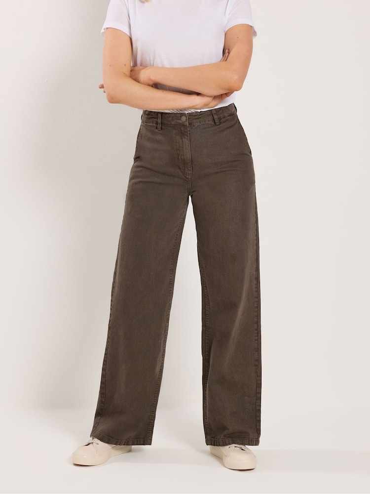 Long Tall Sally Brown Wide Leg Jeans - Image 2 of 5