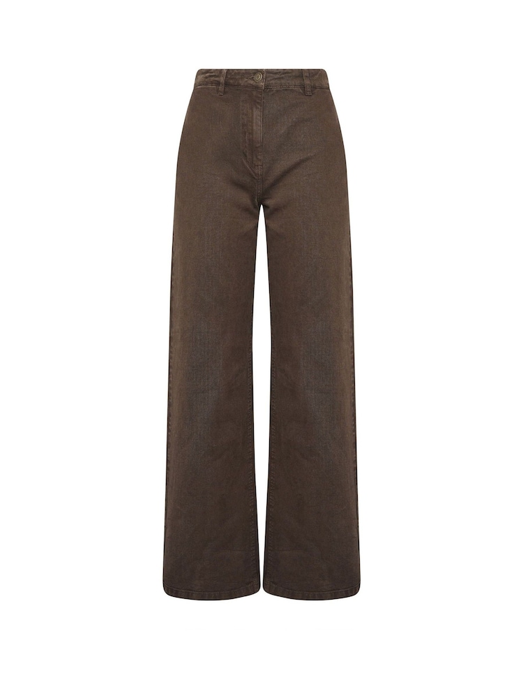 Long Tall Sally Brown Wide Leg Jeans - Image 5 of 5