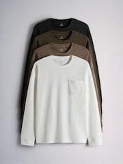 Pack de 4 camisetas de tejido grueso y manga larga con bolsillo de The Set - Imagen 1 de 12