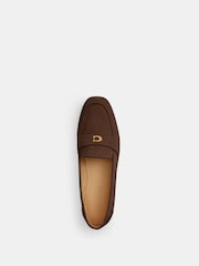 COACH Brown Sculpted C Suede Loafers - Image 4 of 5