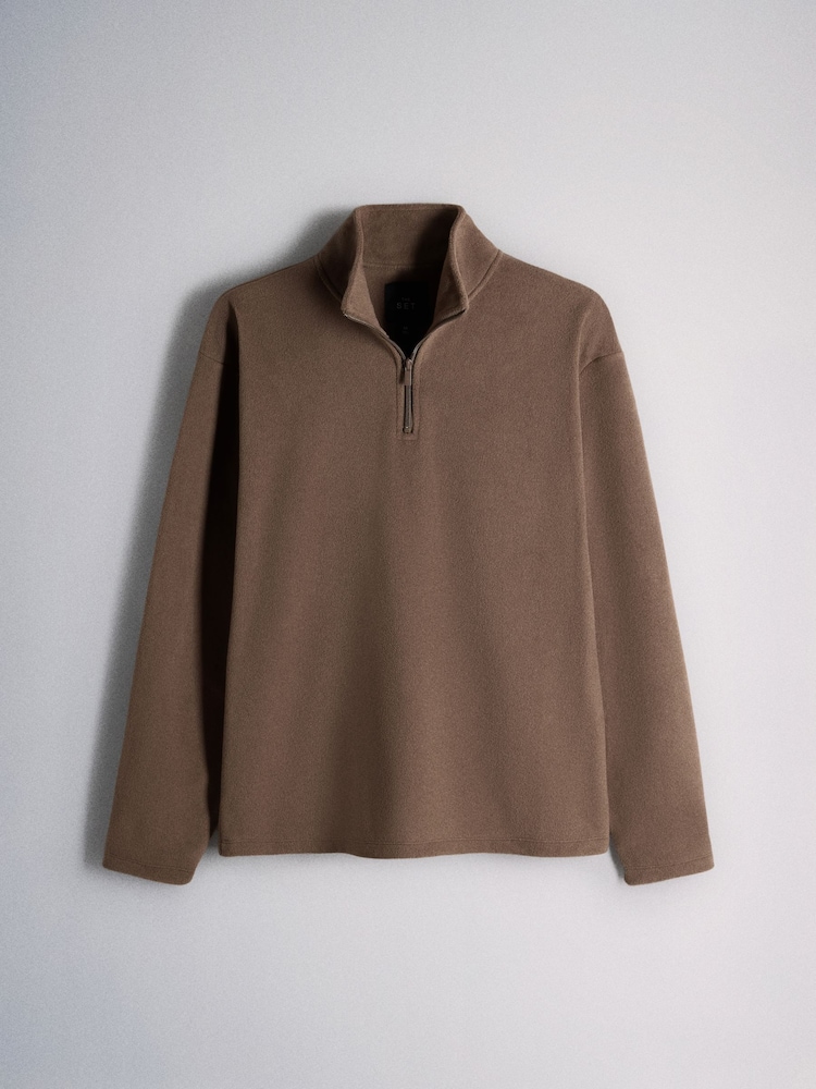 The Set 3 Pack Half Zip Micro Fleeces Black/Brown - Image 2 of 6 The Set 3 Pack Half Zip Micro Fleeces Black/Brown - Image 2 of 6