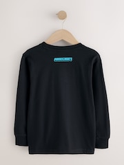 Black Sequin Long Sleeve Minecraft T-Shirt (3-16yrs) - Image 3 of 5
