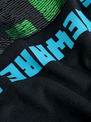Black Sequin Long Sleeve Minecraft T-Shirt (3-16yrs) - Image 5 of 5