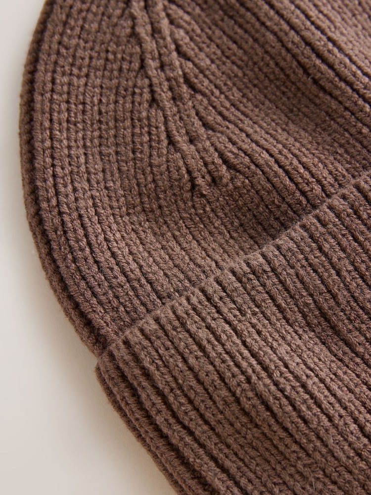 Chocolate Brown Knitted Beanie Hat (1-16yrs) - Image 3 of 3