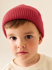 Red Knitted Beanie Hat (1-16yrs) - Image 1 of 5
