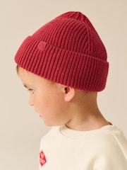 Red Knitted Beanie Hat (1-16yrs) - Image 2 of 5