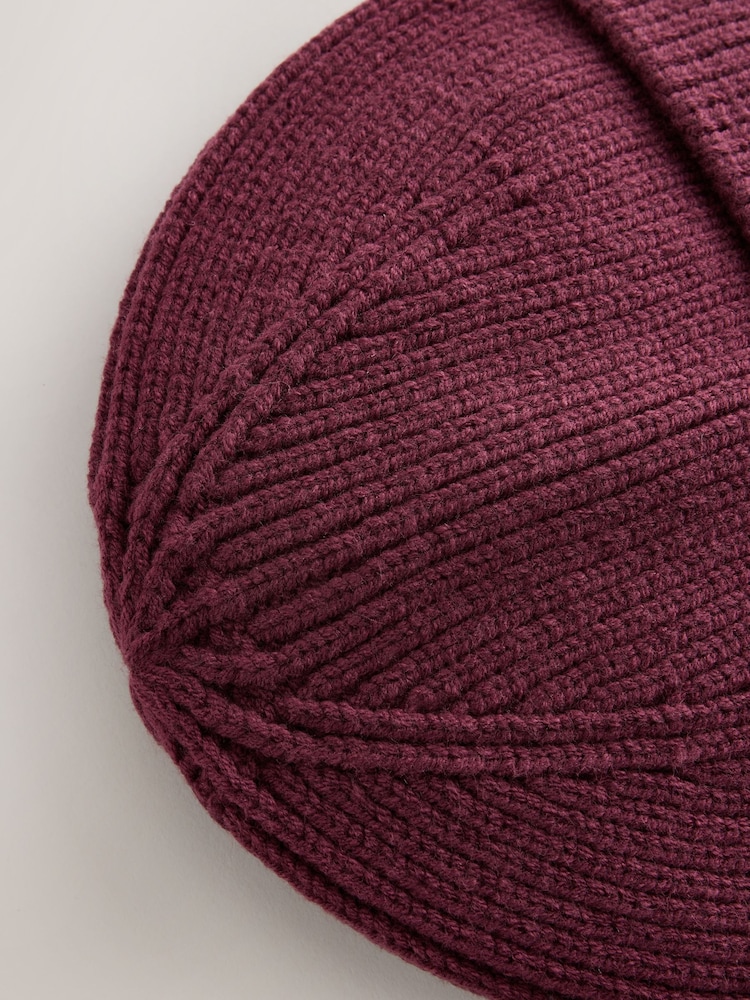 Plum Purple Stag Embroidered Knitted Beanie Hat (1-16yrs) - Image 3 of 3 Plum Purple Stag Embroidered Knitted Beanie Hat (1-16yrs) - Image 3 of 3