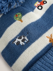 Blue Farm Embroidered Pom Beanie (3mths-10yrs) - Image 2 of 3