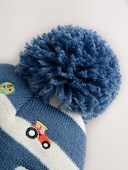 Blue Farm Embroidered Pom Beanie (3mths-10yrs) - Image 3 of 3