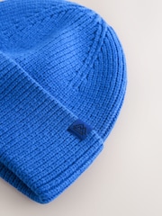 Kobaltblau - Ribbed Knitted Beanie Hat (1-16yrs) - Bild 3 von 3
