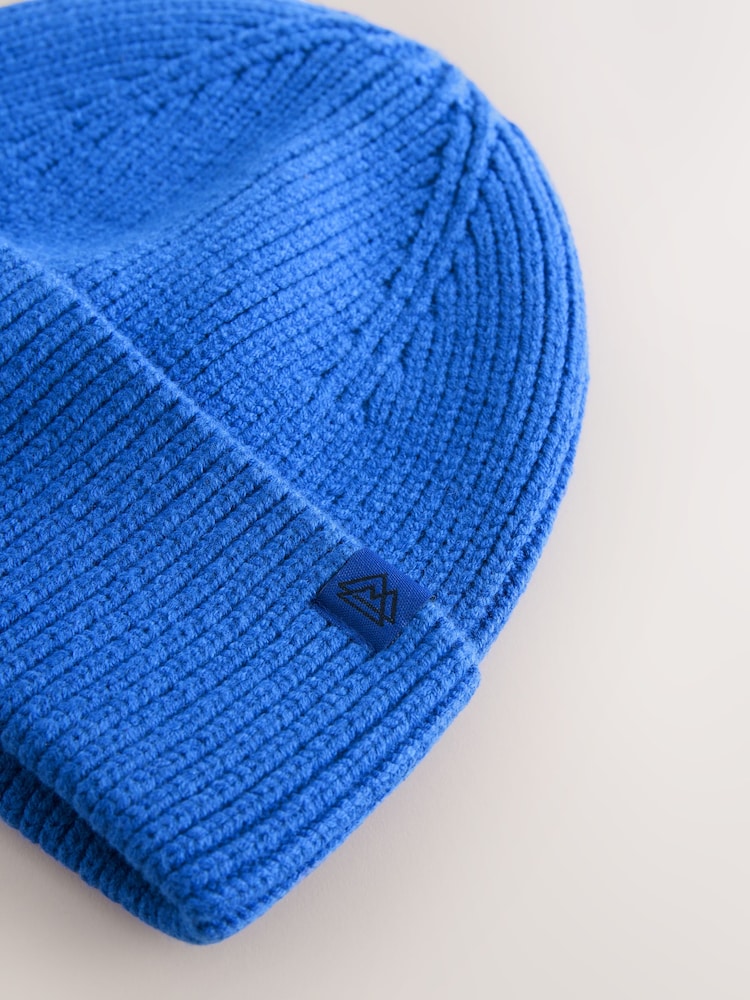 Kobaltblau - Ribbed Knitted Beanie Hat (1-16yrs) - Bild 3 von 3