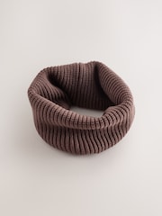 Marron chocolat - Écharpe de nuit en tricot côtelé (1-16ans) - Image 1 de 4