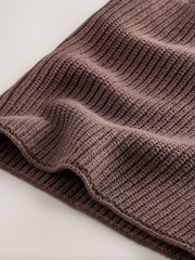 Marron chocolat - Écharpe de nuit en tricot côtelé (1-16ans) - Image 3 de 4