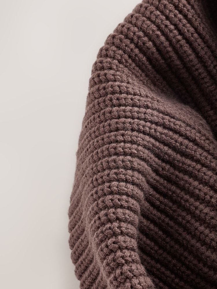 Marron chocolat - Écharpe de nuit en tricot côtelé (1-16ans) - Image 4 de 4