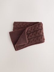 Chocolate Brown Cable Knitted Scarf (1-16yrs) - Image 1 of 3