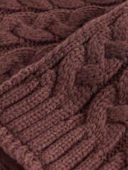 Chocolate Brown Cable Knitted Scarf (1-16yrs) - Image 2 of 3