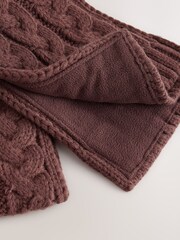 Chocolate Brown Cable Knitted Scarf (1-16yrs) - Image 3 of 3