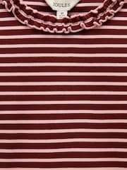 Joules Girls' Sophie Brown & Pink Striped Long Sleeve Ribbed Top - Image 4 of 4