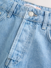 Mid Blue Embroidery Denim Shorts - Image 2 of 6