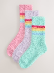 Little Bird by Jools Oliver Multi Stripe Pastel Cosy Ankle Socks 3 Pack - Image 1 of 6