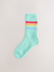 Little Bird by Jools Oliver Multi Stripe Pastel Cosy Ankle Socks 3 Pack - Image 2 of 6