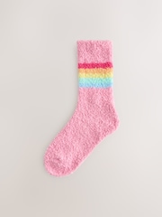 Little Bird by Jools Oliver Multi Stripe Pastel Cosy Ankle Socks 3 Pack - Image 4 of 6
