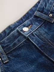 Mid Blue Cropped Wide Leg Deep Turnup Jeans - Image 8 of 9