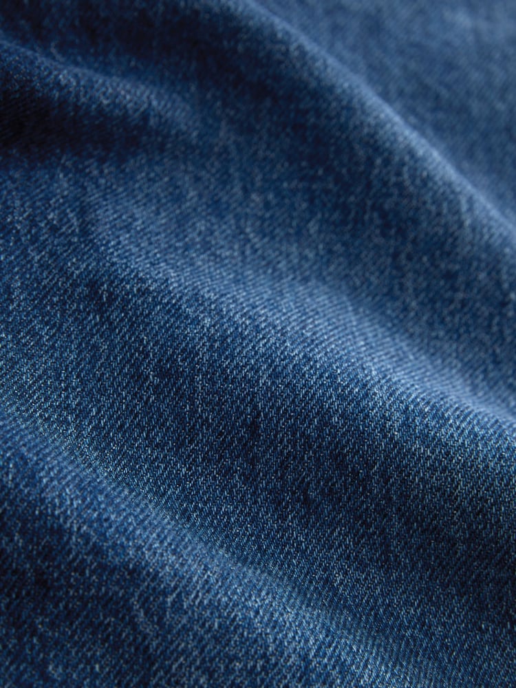 Mid Blue Cropped Wide Leg Deep Turnup Jeans - Image 9 of 9