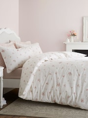 Bianca Cream Vintage Rosebud Lace Cotton Duvet Cover Set - Image 2 of 6