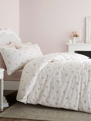 Bianca Cream Vintage Rosebud Lace Cotton Duvet Cover Set - Image 3 of 6