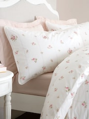 Bianca Cream Vintage Rosebud Lace Cotton Duvet Cover Set - Image 4 of 6