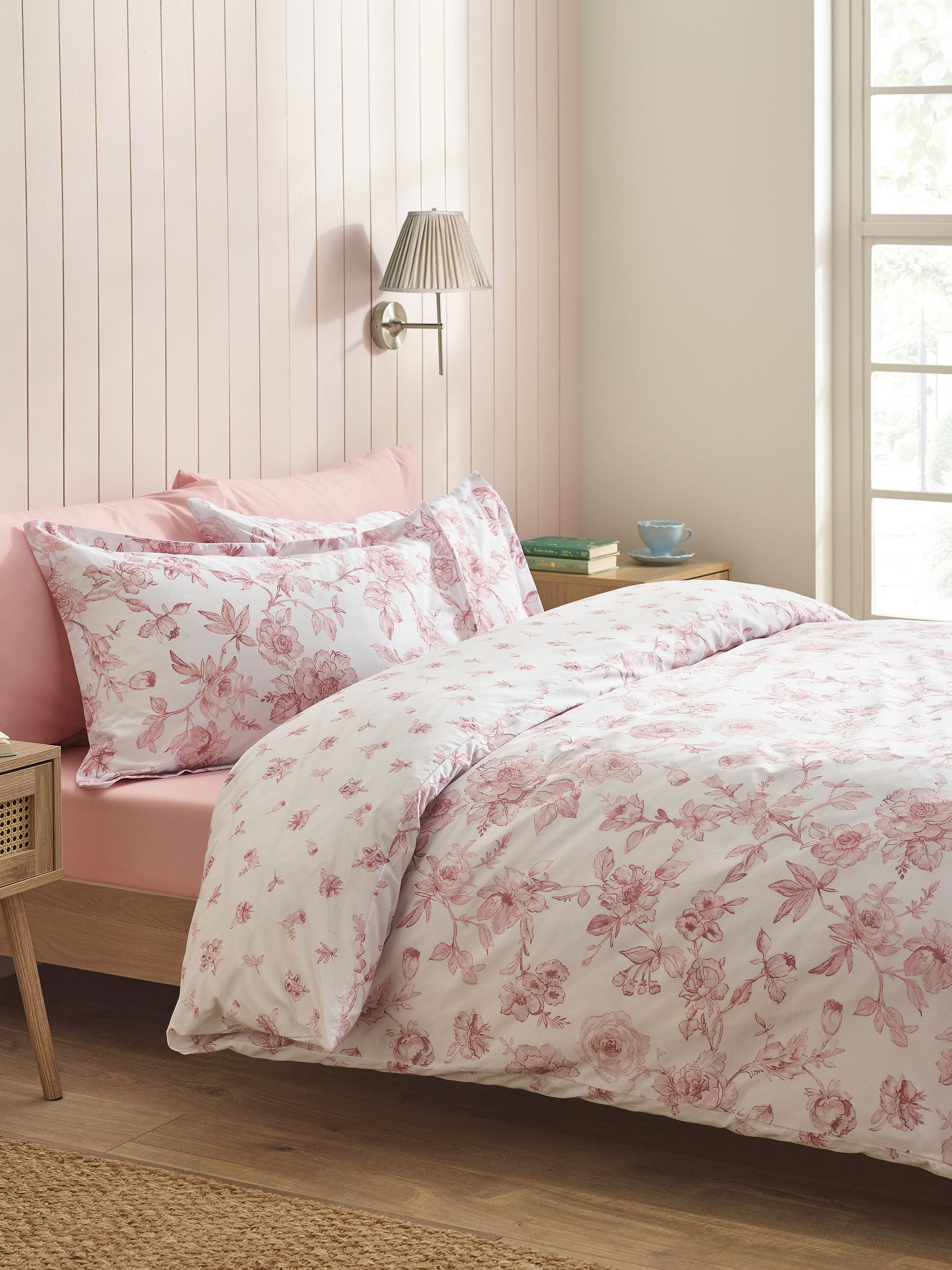 Catherine Lansfield Unisex Pink Mirabelle Duvet Cover Set In | Size: Super King - Image 4