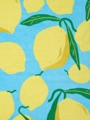 Catherine Lansfield Aqua Blue Lemons Extra Long Cotton Beach Towel - Image 3 of 3
