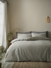 Pineapple Elephant Grey Cotton Rich Woven Stripe Duvet Cover Set - Image 2 of 5