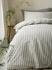 Pineapple Elephant Grey Cotton Rich Woven Stripe Duvet Cover Set - Image 4 of 5