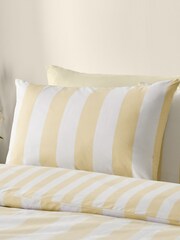 Catherine Lansfield Yellow Cove Stripe Reversible Duvet Cover Set - Image 3 of 4