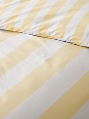 Catherine Lansfield Yellow Cove Stripe Reversible Duvet Cover Set - Image 4 of 4